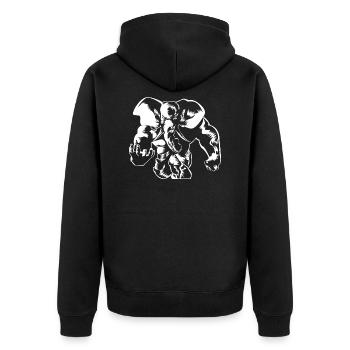 Éléphant fitness gym bête - Veste à capuche bio Premium Unisexe - noir - Dos - Nico (187cm)