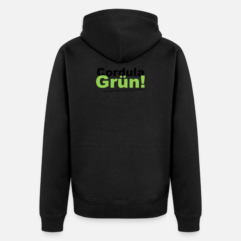 Vert cordula - Veste à capuche bio Premium Unisexe - noir