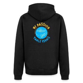 Table tennis - Unisex Premium Organic Zip Hoodie - black - Back - Nico (187cm)