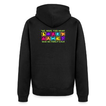 Lustiges Brettspiel Familie Geschenk Shirt - Unisex Premium Bio Zip Hoodie - Schwarz - Hinten - Nico (187cm)