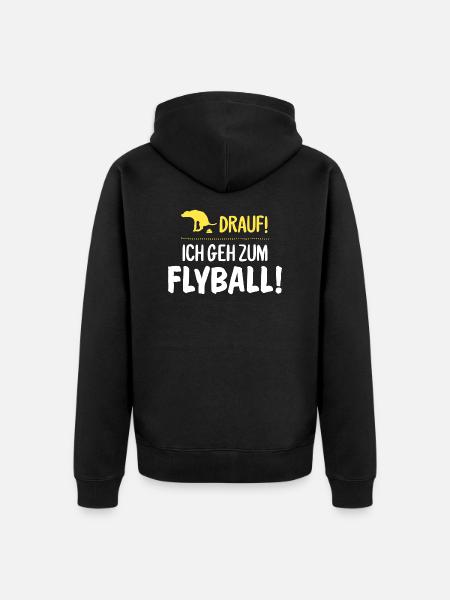 Lustiger Spruch Hunde Flyball Geschenk - Unisex Premium Bio Zip Hoodie - Schwarz