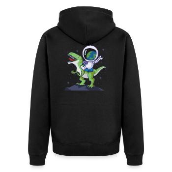 dinosaure astronaute - Veste à capuche bio Premium Unisexe - noir - Dos - Nico (187cm)