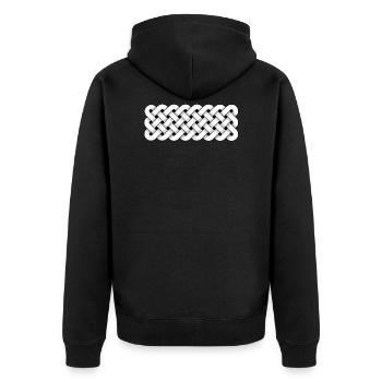 Muster keltisch 002 - Unisex Premium Bio Zip Hoodie - Schwarz - Hinten - Nico (187cm)