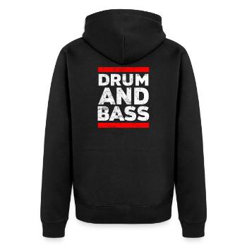 Drum n Bass party music - Unisex Premium Organic Zip Hoodie - black - Back - Nico (187cm)