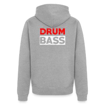 Drum n Bass party music - Drumnbass - Unisex Premium Bio Zip Hoodie - Grau meliert - Hinten - Nico (187cm)
