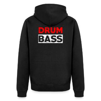 Drum n Bass party music - Drumbass - Unisex Premium Organic Zip Hoodie - black - Back - Nico (187cm)