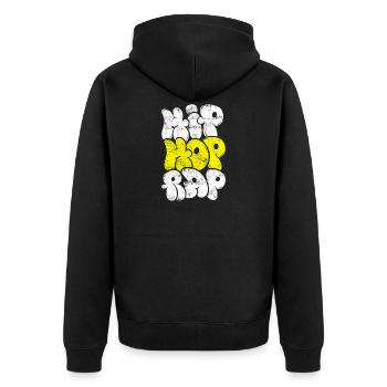 Musique hip hop rap - Veste à capuche bio Premium Unisexe - noir - Dos - Nico (187cm)