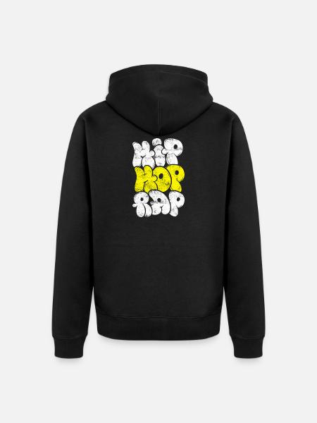Hip hop music rap - Unisex Premium Organic Zip Hoodie - black