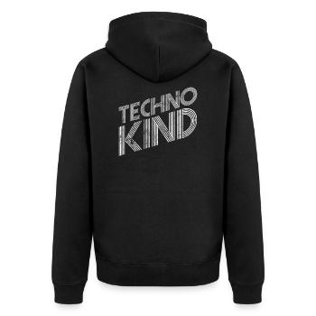 Musique techno - Veste à capuche bio Premium Unisexe - noir - Dos - Nico (187cm)