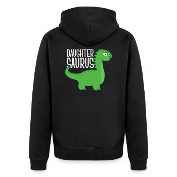 Daughter Saurus Funny Gift - Veste à capuche bio Premium Unisexe - noir - Dos - Nico (187cm)