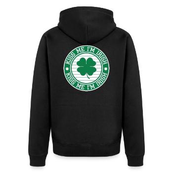 embrasse moi je suis irlandais - Veste à capuche bio Premium Unisexe - noir - Dos - Nico (187cm)