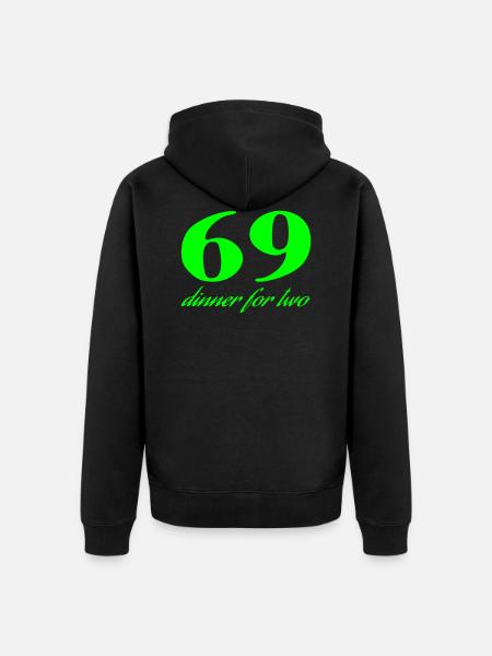 69 dinner for two - Unisex Premium Bio Zip Hoodie - Schwarz