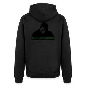 Katastrophe - Unisex Premium Bio Zip Hoodie - Schwarz - Hinten - Nico (187cm)