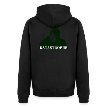 Katastrophe - Unisex Premium Bio Zip Hoodie - Schwarz - Hinten - Nico (187cm)