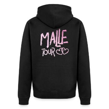heart tour - Unisex Premium Organic Zip Hoodie - black - Back - Nico (187cm)