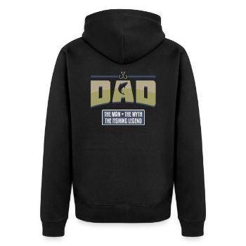 angel Vater - Unisex Premium Bio Zip Hoodie - Schwarz - Hinten - Nico (187cm)