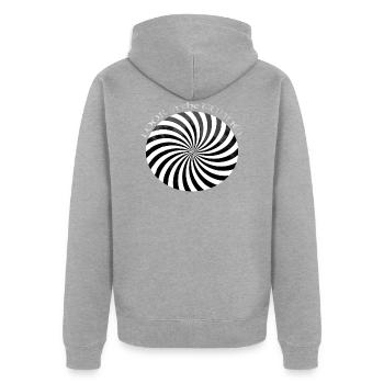 Hypnosis tunnel turns BESTSELLER into illusion - Unisex Premium Organic Zip Hoodie - heather grey - Back - Nico (187cm)