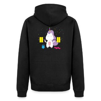 Licorne Licorne Work-Out - Veste à capuche bio Premium Unisexe - noir - Dos - Nico (187cm)