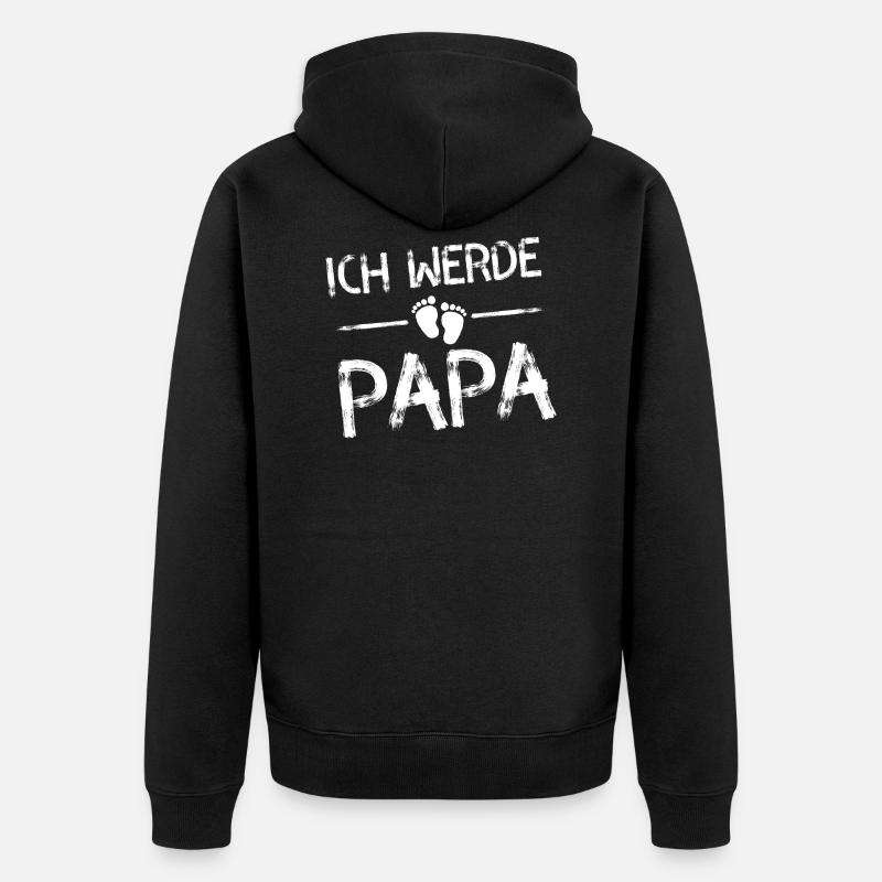 Je vais papa empreinte - Veste à capuche bio Premium Unisexe - noir
