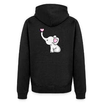 Elefanten Baby - Unisex Premium Bio Zip Hoodie - Schwarz - Hinten - Nico (187cm)
