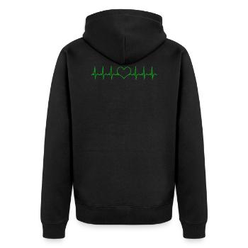Electrocardiogram in love - Unisex Premium Organic Zip Hoodie - black - Back - Nico (187cm)