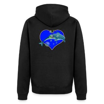 Cadeau de chemise de mer dauphin mammifère dauphin dauphin - Veste à capuche bio Premium Unisexe - noir - Dos - Nico (187cm)