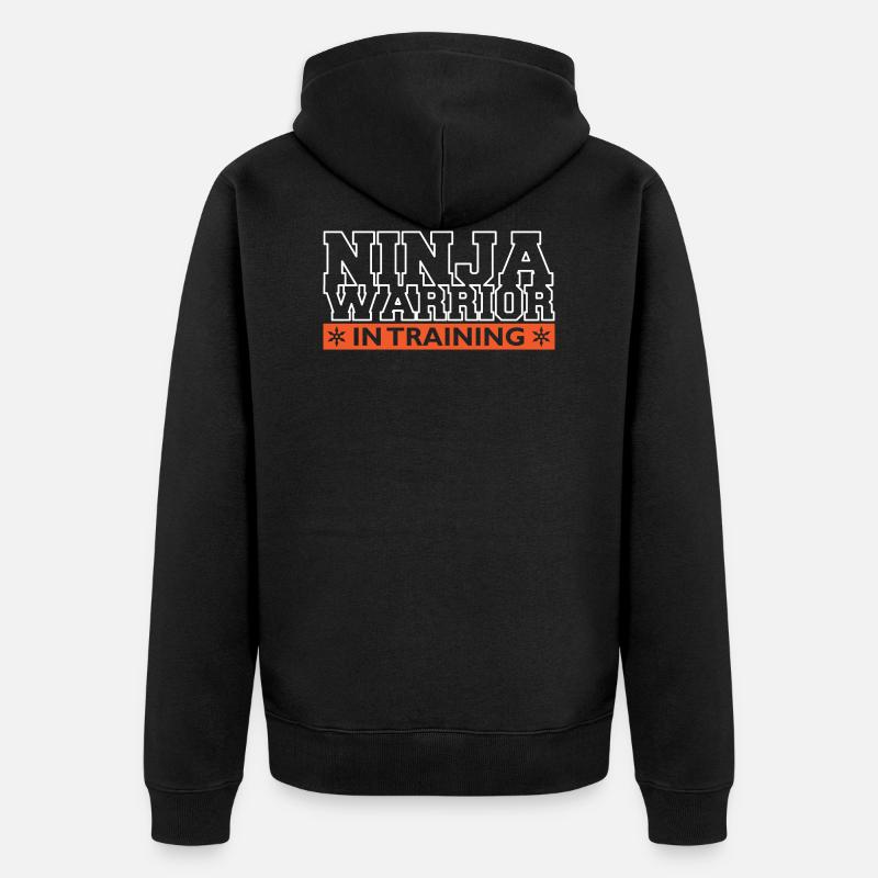 Ninja Warrior in Training - Unisex Premium Bio Zip Hoodie - Schwarz