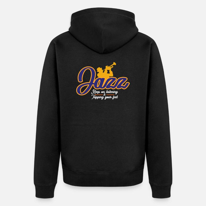 Jazz - Unisex Premium Bio Zip Hoodie - Schwarz