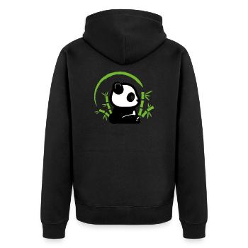 Panda bamboo - Unisex Premium Organic Zip Hoodie - black - Back - Nico (187cm)