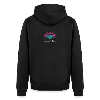 Pas de boue pas de lotus - Veste à capuche bio Premium Unisexe - noir - Dos - Nico (187cm)