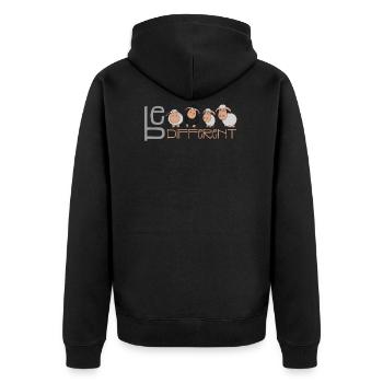 Little Be Different Sheep - Unique et différent - Veste à capuche bio Premium Unisexe - noir - Dos - Nico (187cm)