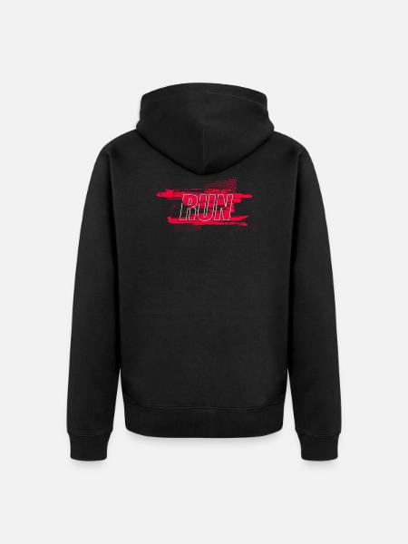 run run - Unisex Premium Organic Zip Hoodie - black