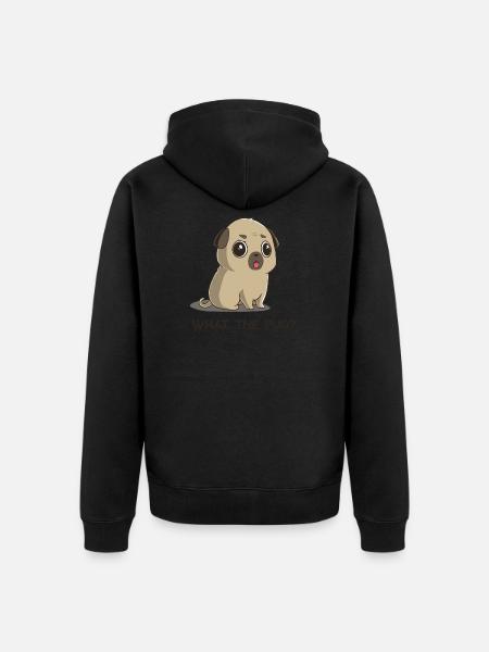 Pug Life Pug - Premium økologisk unisex-hættejakke - sort