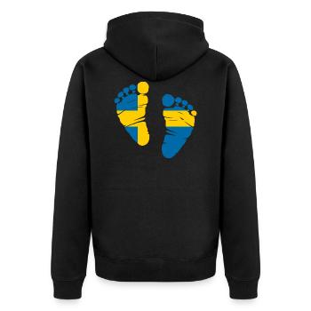 Sweden Stockholm Gift Home - Unisex Premium Organic Zip Hoodie - black - Back - Nico (187cm)