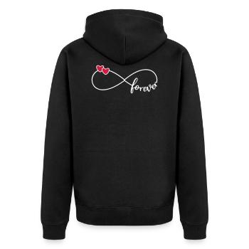 Infinity Symbol Infinity Forever forever - Unisex Premium Organic Zip Hoodie - black - Back - Nico (187cm)