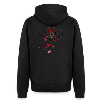 samurai warrior swords flower motif - Unisex Premium Organic Zip Hoodie - black - Back - Nico (187cm)