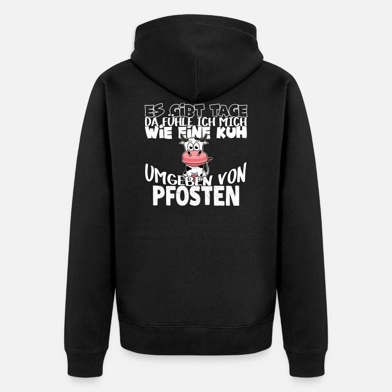 Vache Vaches - Veste à capuche bio Premium Unisexe - noir