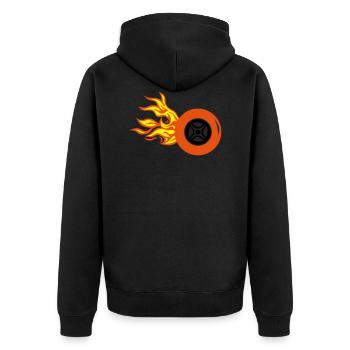pneu roue flamme feu - Veste à capuche bio Premium Unisexe - noir - Dos - Nico (187cm)
