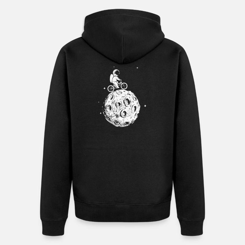 Radfahrer Astronaut - Unisex Premium Bio Zip Hoodie - Schwarz
