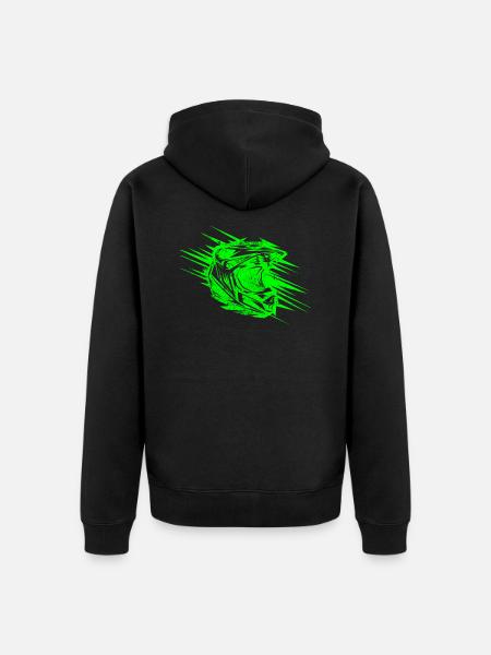 motocross helm extremsport - Unisex Premium Bio Zip Hoodie - Schwarz