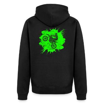 Coureur de course de motocross - Veste à capuche bio Premium Unisexe - noir - Dos - Nico (187cm)
