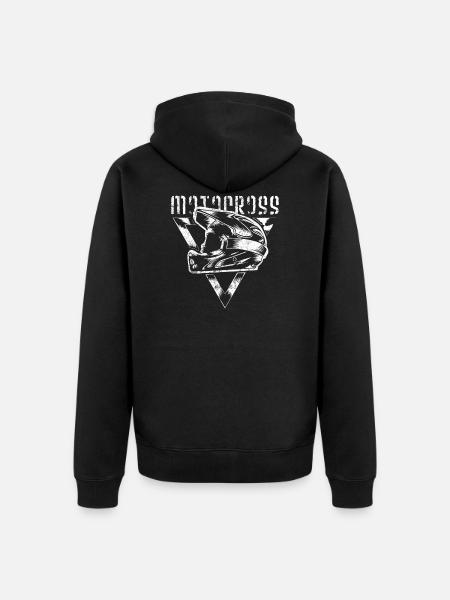 motocross helm extremsport - Unisex Premium Bio Zip Hoodie - Schwarz