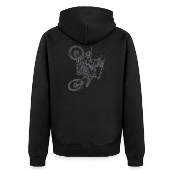 conducteur de vélo de sport de motocross - Veste à capuche bio Premium Unisexe - noir - Dos - Nico (187cm)