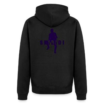 SKIBIDI - Der Trend 2019 von Little Big - Unisex Premium Bio Zip Hoodie - Schwarz - Hinten - Nico (187cm)