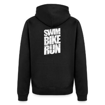 Triathlon Saying Triathlete - Unisex Premium Organic Zip Hoodie - black - Back - Nico (187cm)