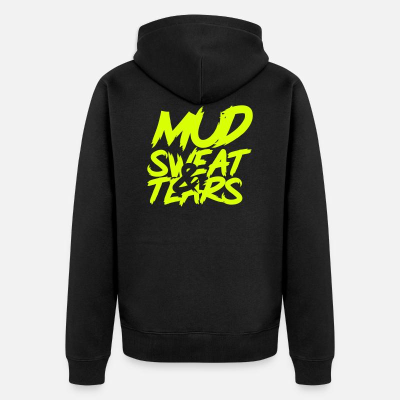 ocr - mud sweat tears - Unisex Premium Bio Zip Hoodie - Schwarz