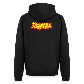 GRAFFITI - Unisex Premium Bio Zip Hoodie - Schwarz - Hinten - Nico (187cm)