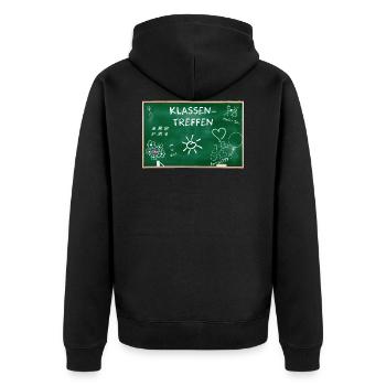Klassentreffen Schule Geschenk Klasse Treffen Idee - Unisex Premium Bio Zip Hoodie - Schwarz - Hinten - Nico (187cm)