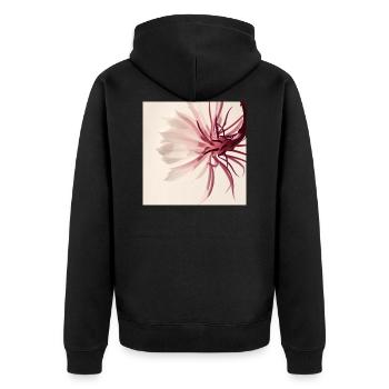 Minimalist flower watercolor beige - Unisex Premium Organic Zip Hoodie - black - Back - Nico (187cm)