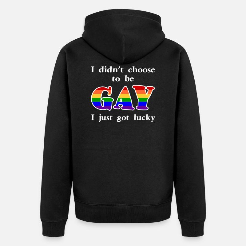 lucky1 1 - Unisex Premium Bio Zip Hoodie - Schwarz